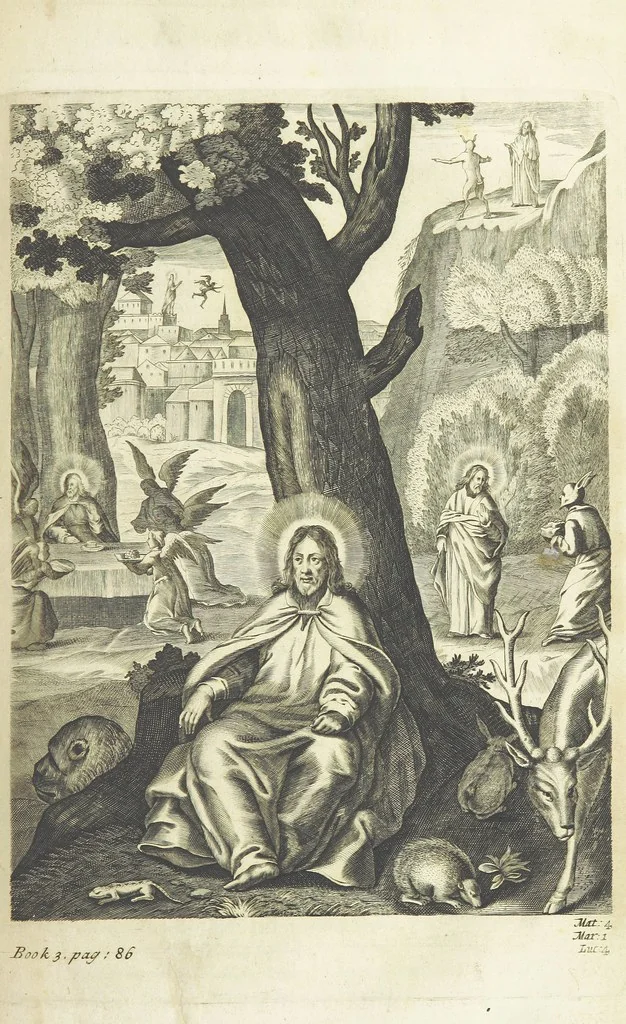 An illustration from The Life of Our Blessed Lord & Saviour Jesus Christ. An heroic poem ... Illustrated by necessary notes ... also a prefatory discourse concerning heroic poetry. With sixty copper-plates [by William Faithorne, 1693, leaf 169