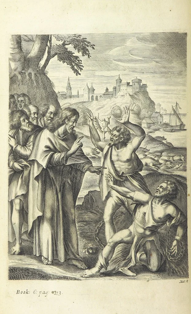 An illustration from The Life of Our Blessed Lord & Saviour Jesus Christ. An heroic poem ... Illustrated by necessary notes ... also a prefatory discourse concerning heroic poetry. With sixty copper-plates [by William Faithorne, 1693, leaf 330