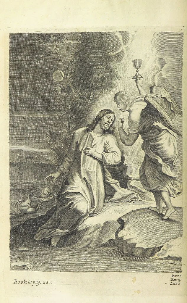 An illustration from The Life of Our Blessed Lord & Saviour Jesus Christ. An heroic poem ... Illustrated by necessary notes ... also a prefatory discourse concerning heroic poetry. With sixty copper-plates [by William Faithorne, 1693, leaf 418