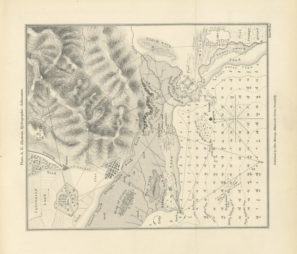 An illustration from Hydrographical Surveying. A description of the means and methods employed in constructing marine charts, 1882, leaf 285