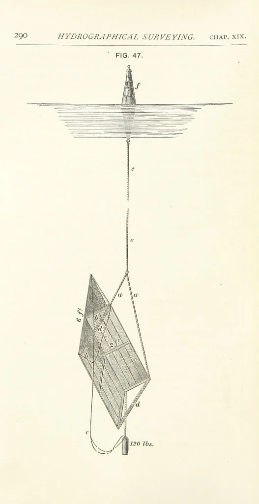 An illustration from Hydrographical Surveying. A description of the means and methods employed in constructing marine charts, 1882, leaf 310