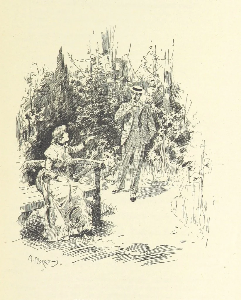 An illustration from The Infant: a novel, 1895, leaf 149