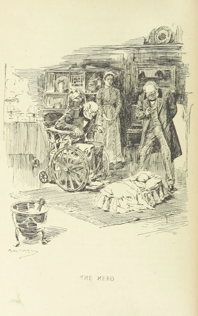 An illustration from The Infant: a novel, 1895, leaf 20