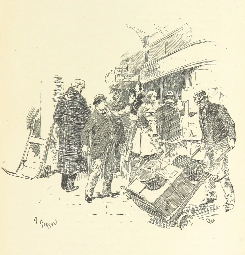 An illustration from The Infant: a novel, 1895, leaf 335
