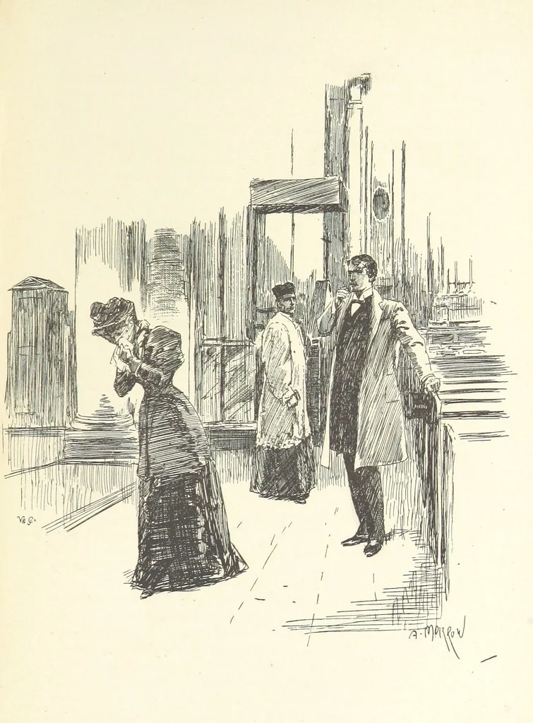 An illustration from The Infant: a novel, 1895, leaf 341