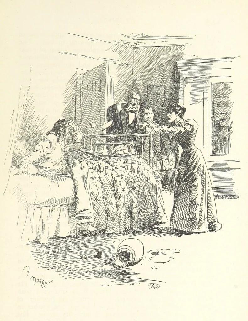 An illustration from The Infant: a novel, 1895, leaf 355