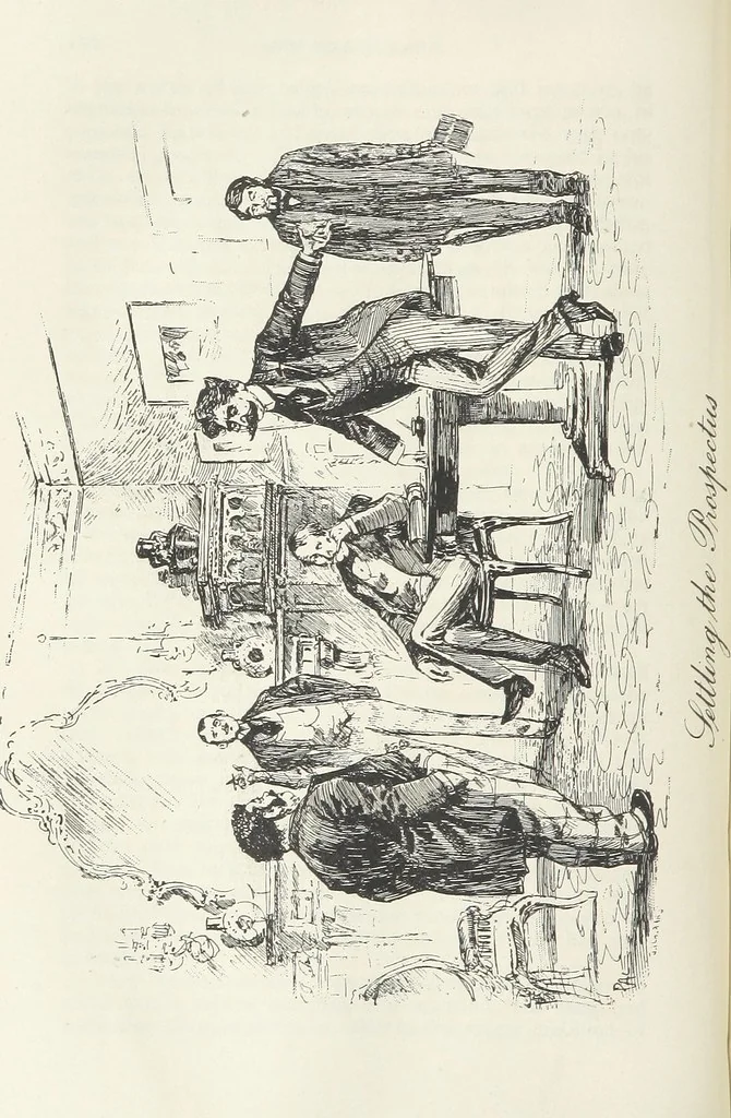 An illustration from The Veiled Hand, a novel of the sixties, the seventies, and the eighties, etc, 1892, leaf 202