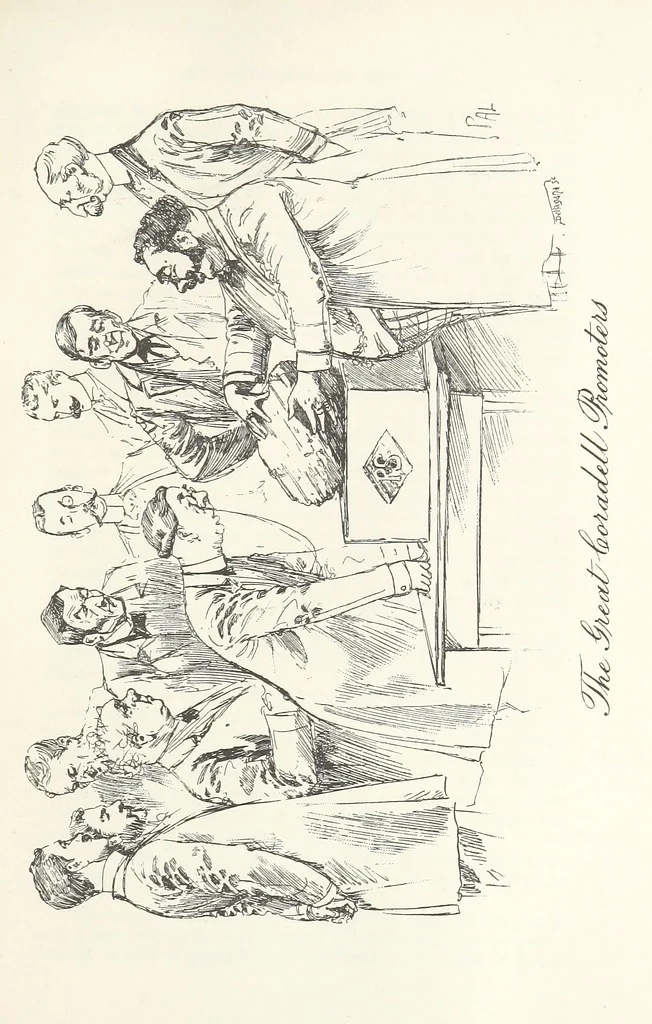 An illustration from The Veiled Hand, a novel of the sixties, the seventies, and the eighties, etc, 1892, leaf 221