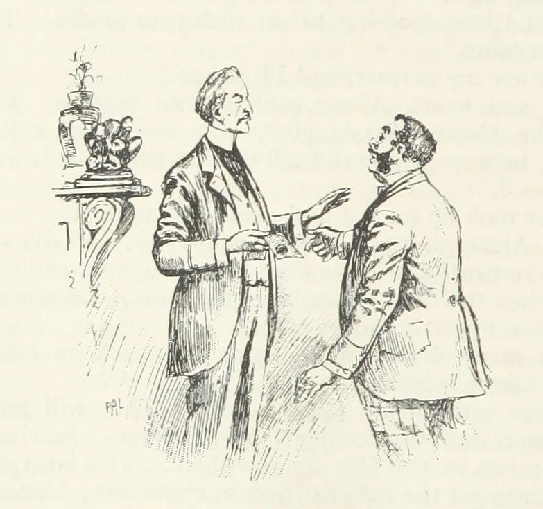An illustration from The Veiled Hand, a novel of the sixties, the seventies, and the eighties, etc, 1892, leaf 284