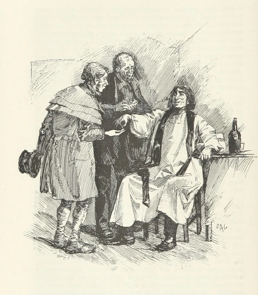 An illustration from The Veiled Hand, a novel of the sixties, the seventies, and the eighties, etc, 1892, leaf 58