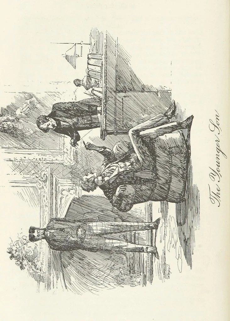 An illustration from The Veiled Hand, a novel of the sixties, the seventies, and the eighties, etc, 1892, leaf 74