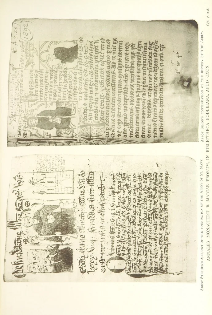 An illustration from Analecta Eboracensia. Some remaynes of the ancient City of York. Collected by a Citizen of York, Sir Thomas Widdrington, Knt. ... Edited and annotated by ... C. Caine, etc. [With plates, 1897, leaf 349