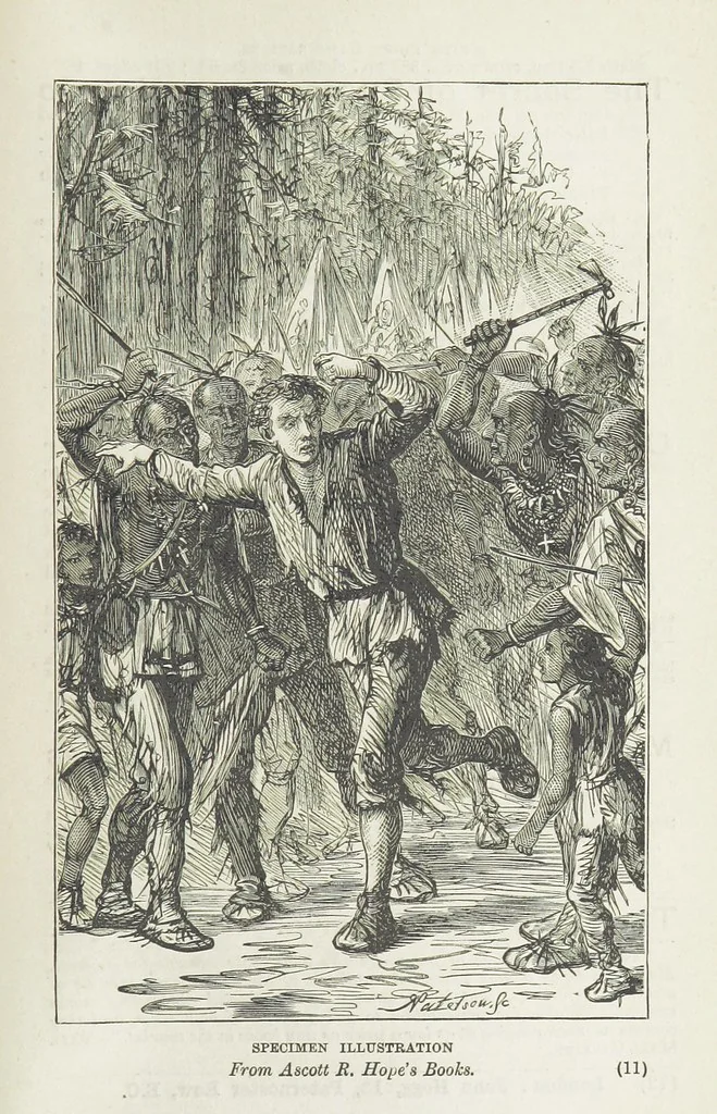 An illustration from Phil Thorndyke's Adventures: and other stories. By F. M. Wilbraham, E. M. Piper, Lady C. Thynne, and others, etc, 1894, leaf 321