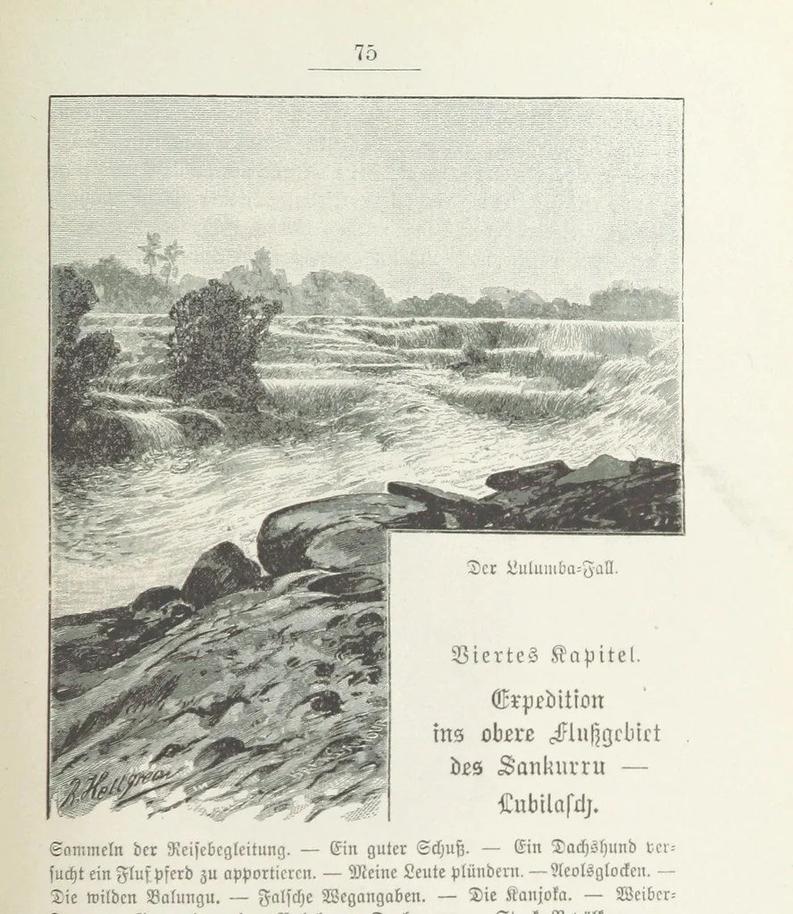An illustration from Meine zweite Durchquerung Äquatorial-Afrikas vom Congo zum Zambesi während der Jahre 1886 und 1887 ... Mit 92 Abbildungen, etc, 1890, leaf 109