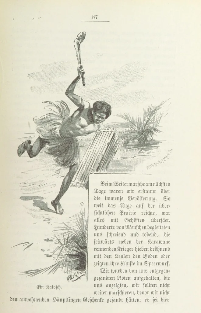 An illustration from Meine zweite Durchquerung Äquatorial-Afrikas vom Congo zum Zambesi während der Jahre 1886 und 1887 ... Mit 92 Abbildungen, etc, 1890, leaf 123
