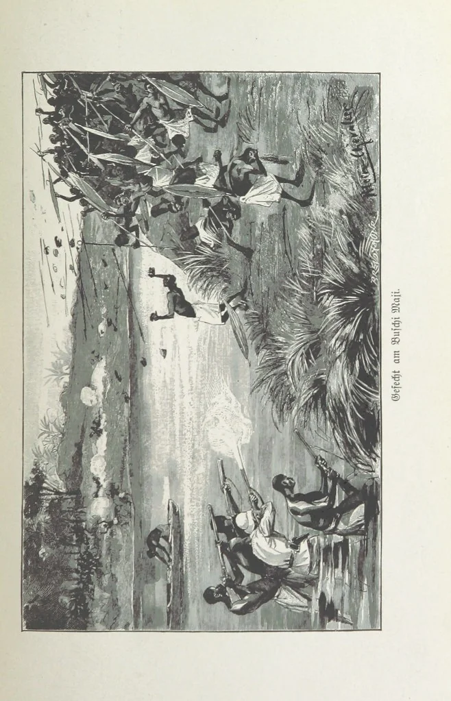 An illustration from Meine zweite Durchquerung Äquatorial-Afrikas vom Congo zum Zambesi während der Jahre 1886 und 1887 ... Mit 92 Abbildungen, etc, 1890, leaf 127