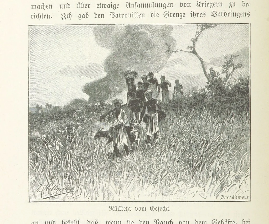An illustration from Meine zweite Durchquerung Äquatorial-Afrikas vom Congo zum Zambesi während der Jahre 1886 und 1887 ... Mit 92 Abbildungen, etc, 1890, leaf 132
