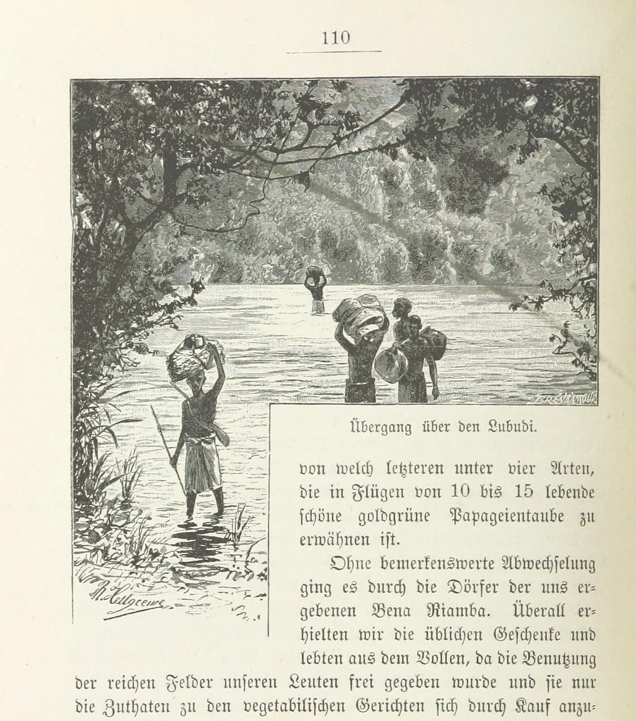 An illustration from Meine zweite Durchquerung Äquatorial-Afrikas vom Congo zum Zambesi während der Jahre 1886 und 1887 ... Mit 92 Abbildungen, etc, 1890, leaf 150