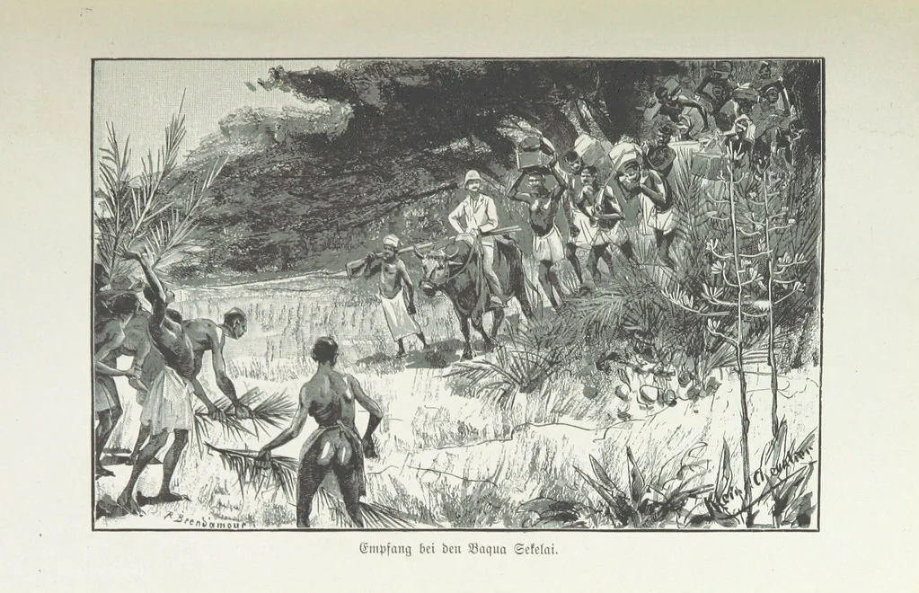An illustration from Meine zweite Durchquerung Äquatorial-Afrikas vom Congo zum Zambesi während der Jahre 1886 und 1887 ... Mit 92 Abbildungen, etc, 1890, leaf 155