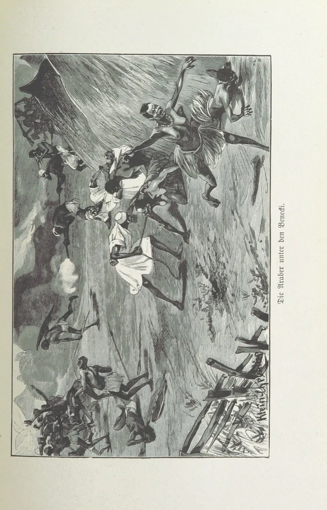 An illustration from Meine zweite Durchquerung Äquatorial-Afrikas vom Congo zum Zambesi während der Jahre 1886 und 1887 ... Mit 92 Abbildungen, etc, 1890, leaf 197