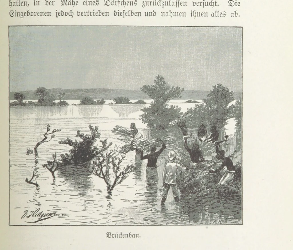 An illustration from Meine zweite Durchquerung Äquatorial-Afrikas vom Congo zum Zambesi während der Jahre 1886 und 1887 ... Mit 92 Abbildungen, etc, 1890, leaf 225