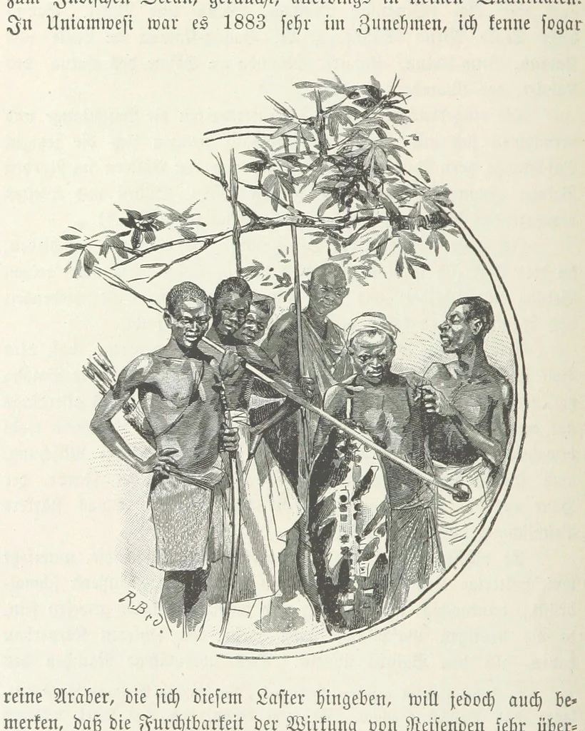 An illustration from Meine zweite Durchquerung Äquatorial-Afrikas vom Congo zum Zambesi während der Jahre 1886 und 1887 ... Mit 92 Abbildungen, etc, 1890, leaf 320