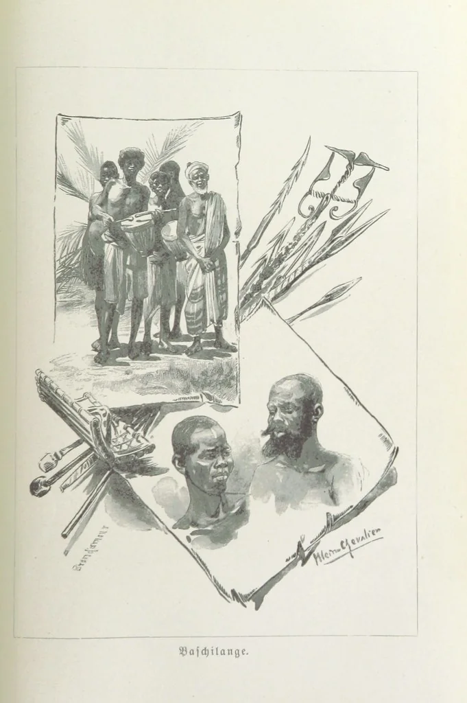 An illustration from Meine zweite Durchquerung Äquatorial-Afrikas vom Congo zum Zambesi während der Jahre 1886 und 1887 ... Mit 92 Abbildungen, etc, 1890, leaf 325