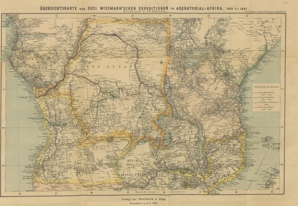An illustration from Meine zweite Durchquerung Äquatorial-Afrikas vom Congo zum Zambesi während der Jahre 1886 und 1887 ... Mit 92 Abbildungen, etc, 1890, leaf 341