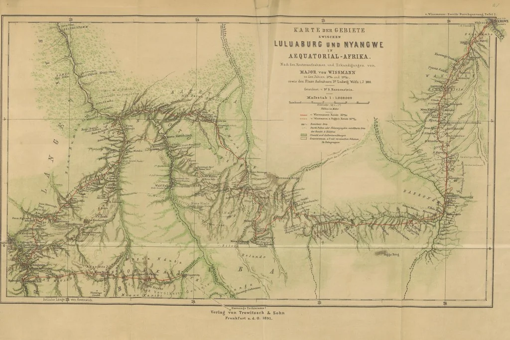 An illustration from Meine zweite Durchquerung Äquatorial-Afrikas vom Congo zum Zambesi während der Jahre 1886 und 1887 ... Mit 92 Abbildungen, etc, 1890, leaf 343