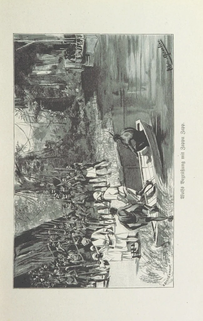 An illustration from Meine zweite Durchquerung Äquatorial-Afrikas vom Congo zum Zambesi während der Jahre 1886 und 1887 ... Mit 92 Abbildungen, etc, 1890, leaf 65