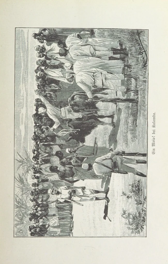 An illustration from Meine zweite Durchquerung Äquatorial-Afrikas vom Congo zum Zambesi während der Jahre 1886 und 1887 ... Mit 92 Abbildungen, etc, 1890, leaf 85