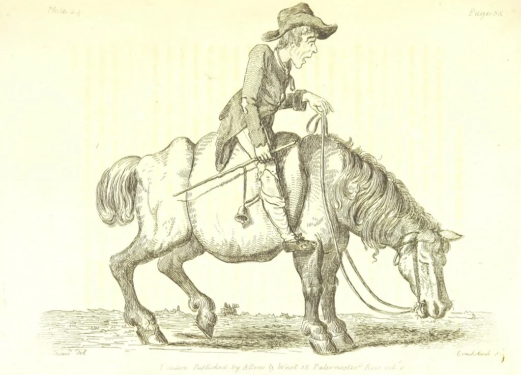 An illustration from Excentric excursions; or, literary and pictorial sketches of countenance, character and country in different parts of England and South Wales ... Embellished with ... prints [by J. Cruikshank, 1807, leaf 123