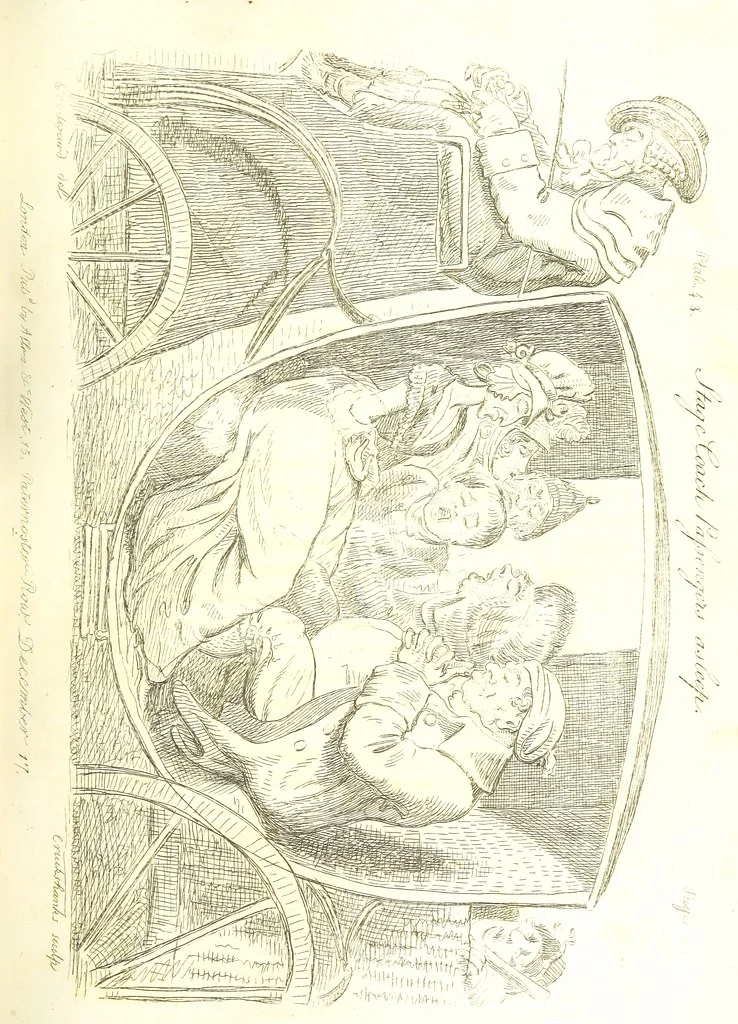 An illustration from Excentric excursions; or, literary and pictorial sketches of countenance, character and country in different parts of England and South Wales ... Embellished with ... prints [by J. Cruikshank, 1807, leaf 205