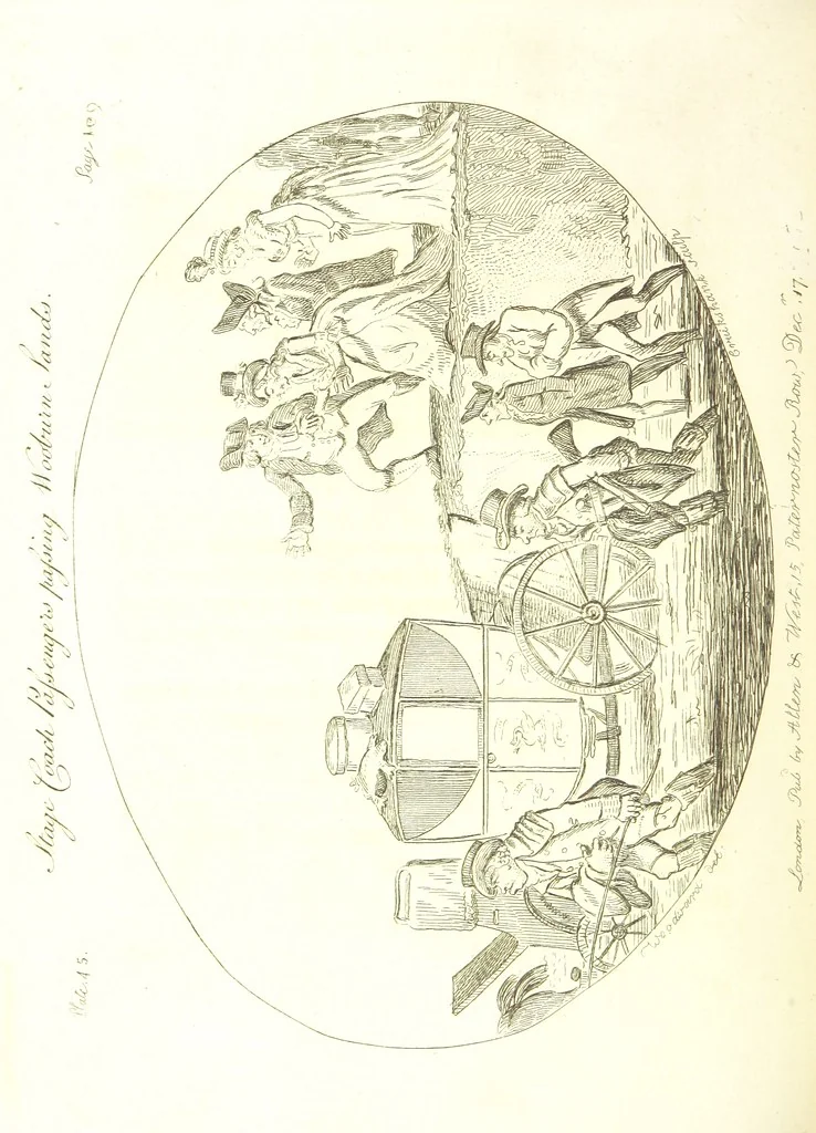 An illustration from Excentric excursions; or, literary and pictorial sketches of countenance, character and country in different parts of England and South Wales ... Embellished with ... prints [by J. Cruikshank, 1807, leaf 216