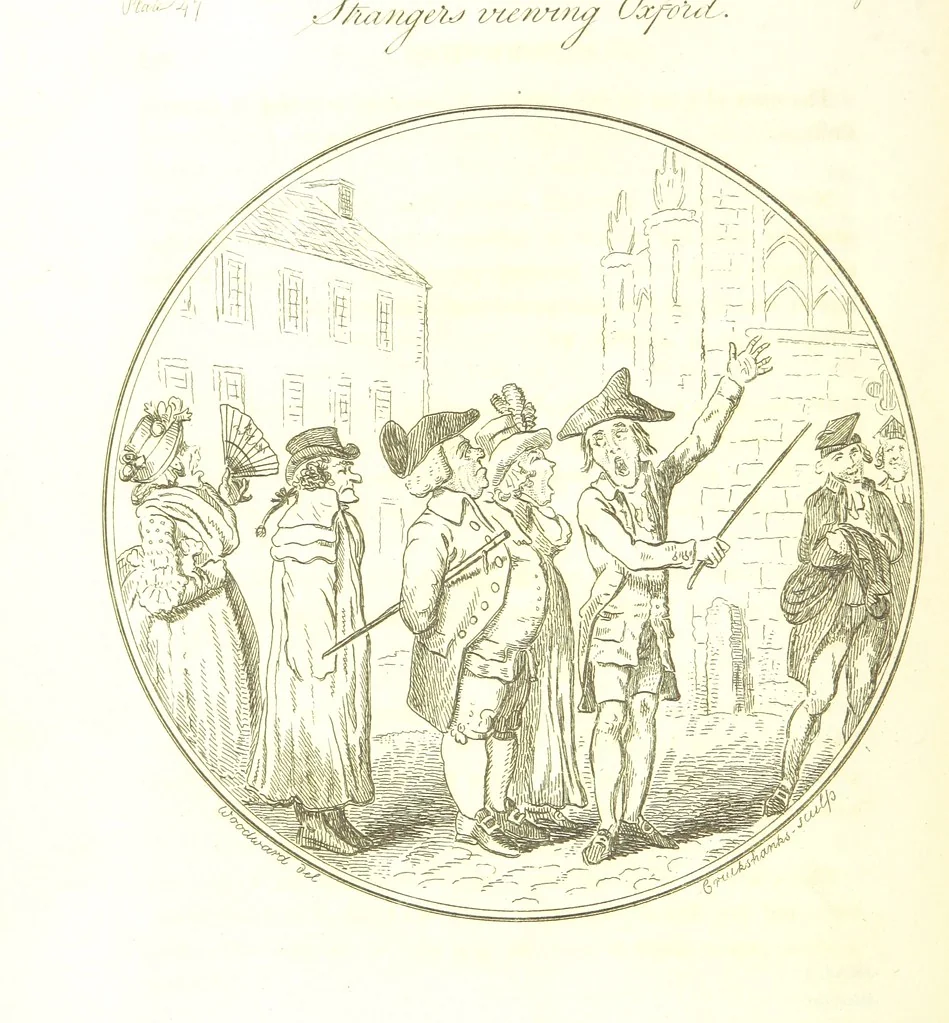 An illustration from Excentric excursions; or, literary and pictorial sketches of countenance, character and country in different parts of England and South Wales ... Embellished with ... prints [by J. Cruikshank, 1807, leaf 230