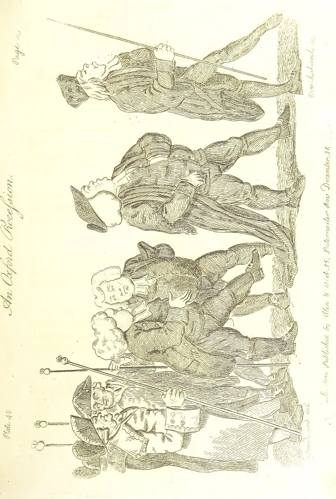 An illustration from Excentric excursions; or, literary and pictorial sketches of countenance, character and country in different parts of England and South Wales ... Embellished with ... prints [by J. Cruikshank, 1807, leaf 233
