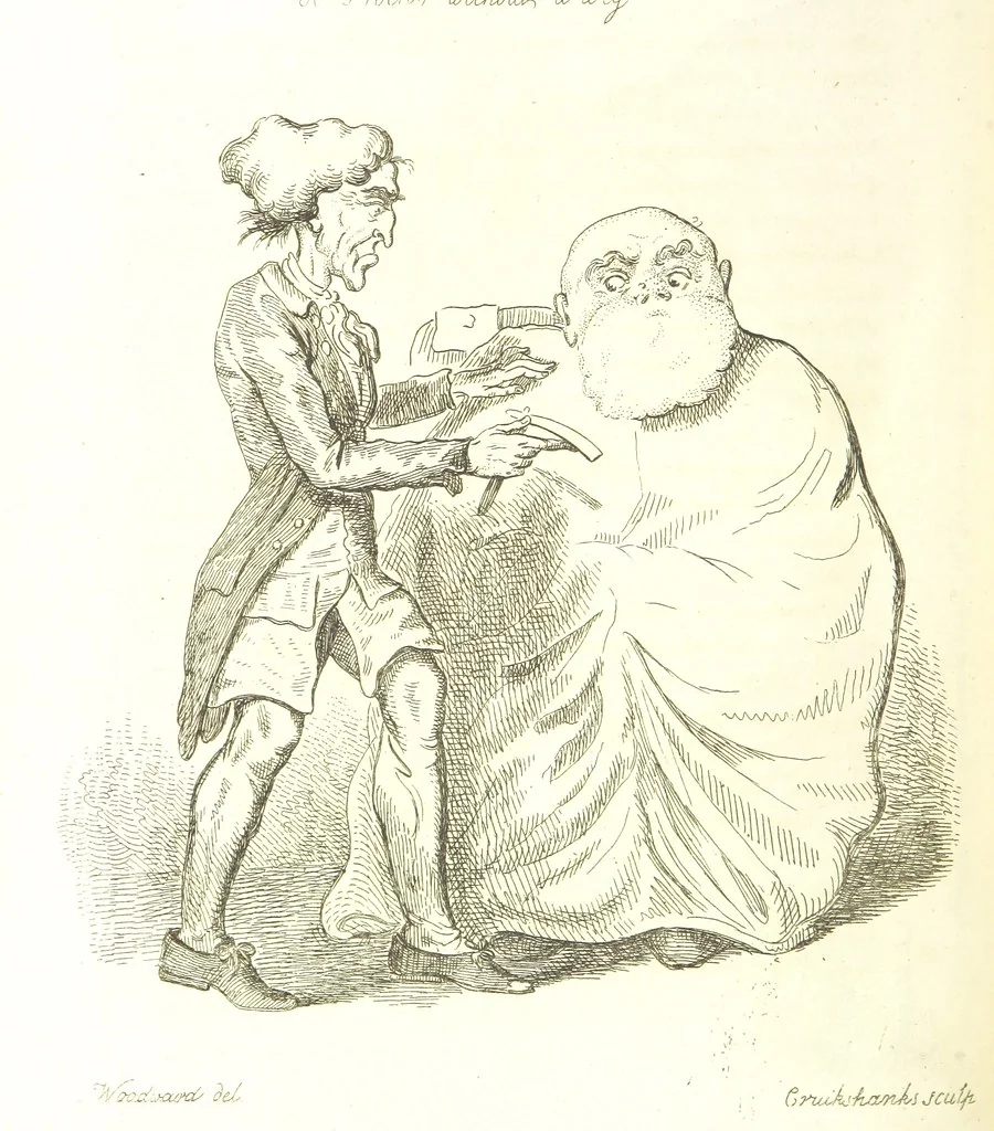 An illustration from Excentric excursions; or, literary and pictorial sketches of countenance, character and country in different parts of England and South Wales ... Embellished with ... prints [by J. Cruikshank, 1807, leaf 242