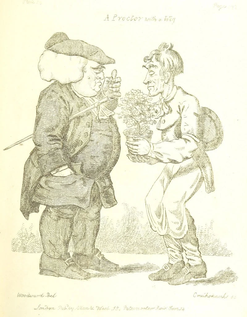 An illustration from Excentric excursions; or, literary and pictorial sketches of countenance, character and country in different parts of England and South Wales ... Embellished with ... prints [by J. Cruikshank, 1807, leaf 245
