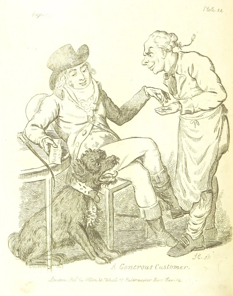 An illustration from Excentric excursions; or, literary and pictorial sketches of countenance, character and country in different parts of England and South Wales ... Embellished with ... prints [by J. Cruikshank, 1807, leaf 252