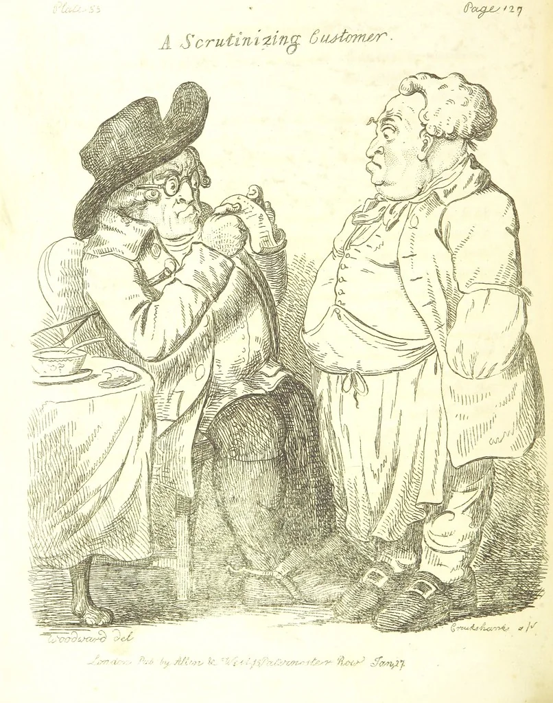 An illustration from Excentric excursions; or, literary and pictorial sketches of countenance, character and country in different parts of England and South Wales ... Embellished with ... prints [by J. Cruikshank, 1807, leaf 256