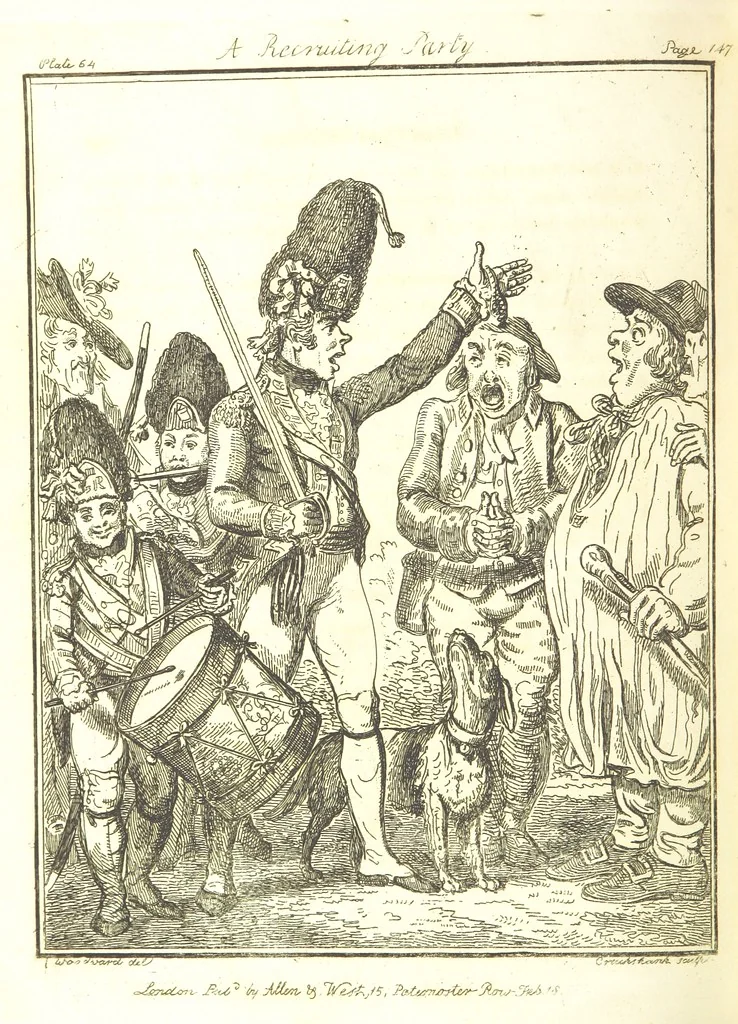 An illustration from Excentric excursions; or, literary and pictorial sketches of countenance, character and country in different parts of England and South Wales ... Embellished with ... prints [by J. Cruikshank, 1807, leaf 292