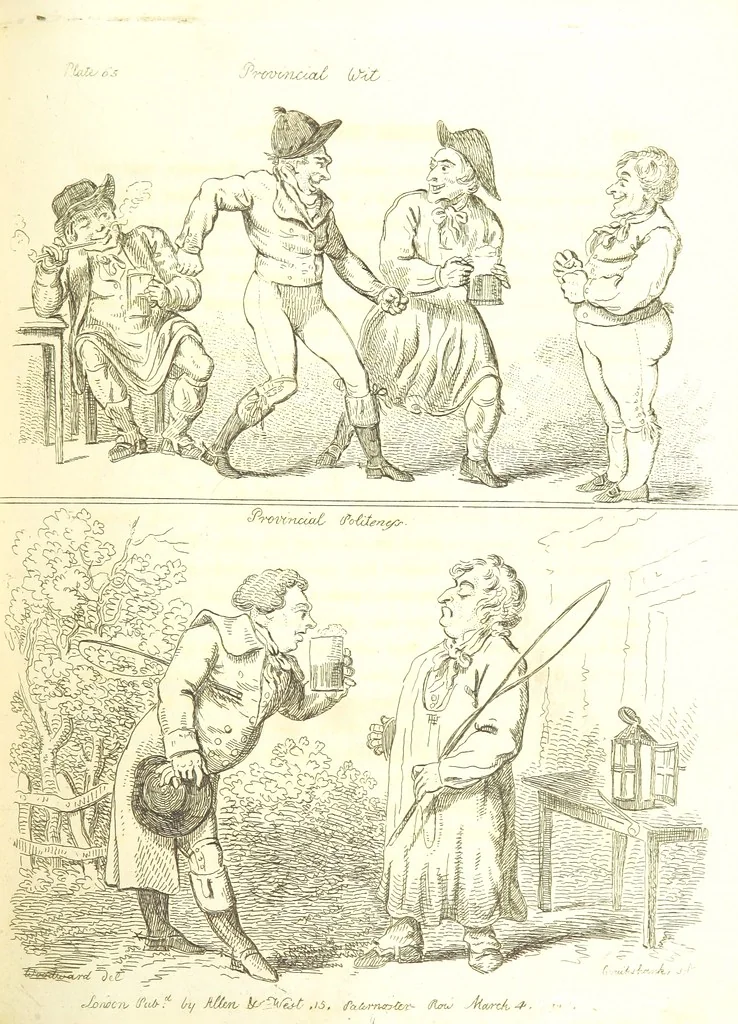 An illustration from Excentric excursions; or, literary and pictorial sketches of countenance, character and country in different parts of England and South Wales ... Embellished with ... prints [by J. Cruikshank, 1807, leaf 297