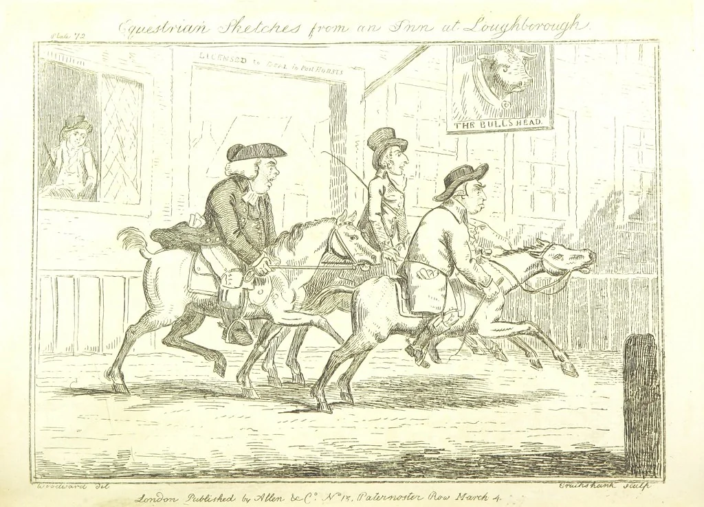 An illustration from Excentric excursions; or, literary and pictorial sketches of countenance, character and country in different parts of England and South Wales ... Embellished with ... prints [by J. Cruikshank, 1807, leaf 324