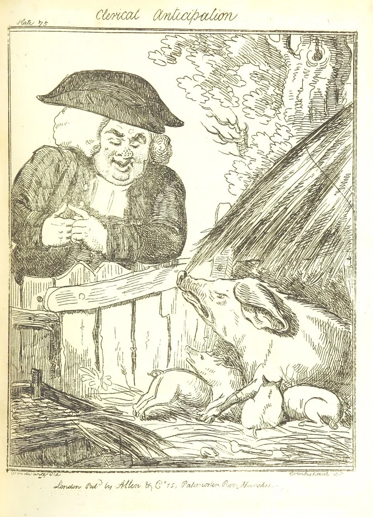 An illustration from Excentric excursions; or, literary and pictorial sketches of countenance, character and country in different parts of England and South Wales ... Embellished with ... prints [by J. Cruikshank, 1807, leaf 333