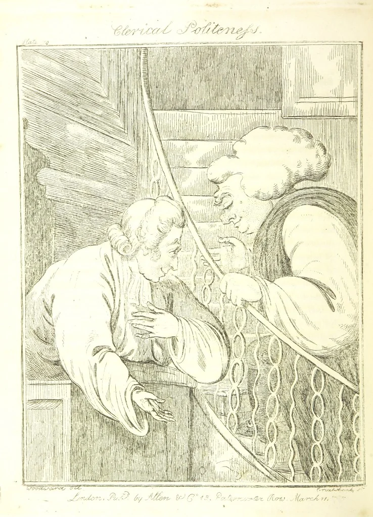 An illustration from Excentric excursions; or, literary and pictorial sketches of countenance, character and country in different parts of England and South Wales ... Embellished with ... prints [by J. Cruikshank, 1807, leaf 348