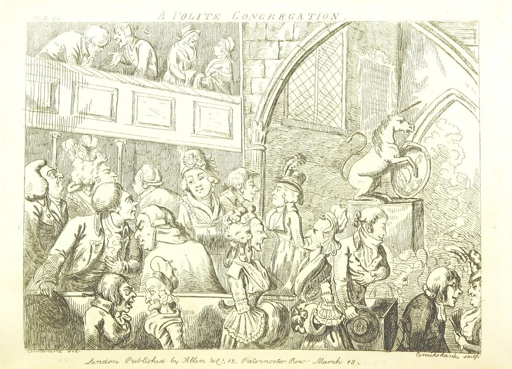 An illustration from Excentric excursions; or, literary and pictorial sketches of countenance, character and country in different parts of England and South Wales ... Embellished with ... prints [by J. Cruikshank, 1807, leaf 352