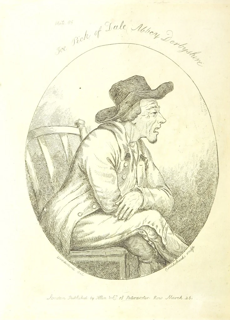 An illustration from Excentric excursions; or, literary and pictorial sketches of countenance, character and country in different parts of England and South Wales ... Embellished with ... prints [by J. Cruikshank, 1807, leaf 374
