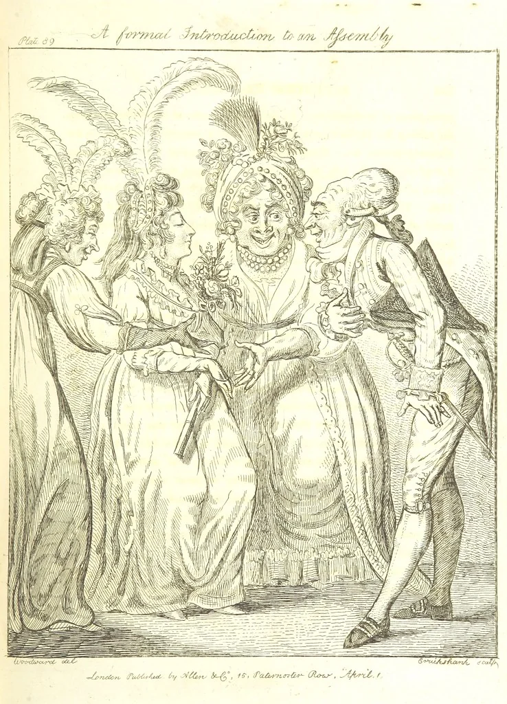 An illustration from Excentric excursions; or, literary and pictorial sketches of countenance, character and country in different parts of England and South Wales ... Embellished with ... prints [by J. Cruikshank, 1807, leaf 385