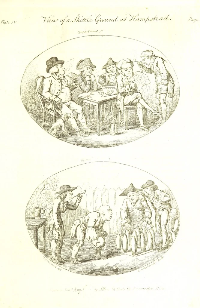 An illustration from Excentric excursions; or, literary and pictorial sketches of countenance, character and country in different parts of England and South Wales ... Embellished with ... prints [by J. Cruikshank, 1807, leaf 39