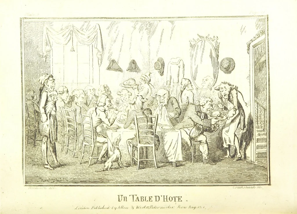 An illustration from Excentric excursions; or, literary and pictorial sketches of countenance, character and country in different parts of England and South Wales ... Embellished with ... prints [by J. Cruikshank, 1807, leaf 54
